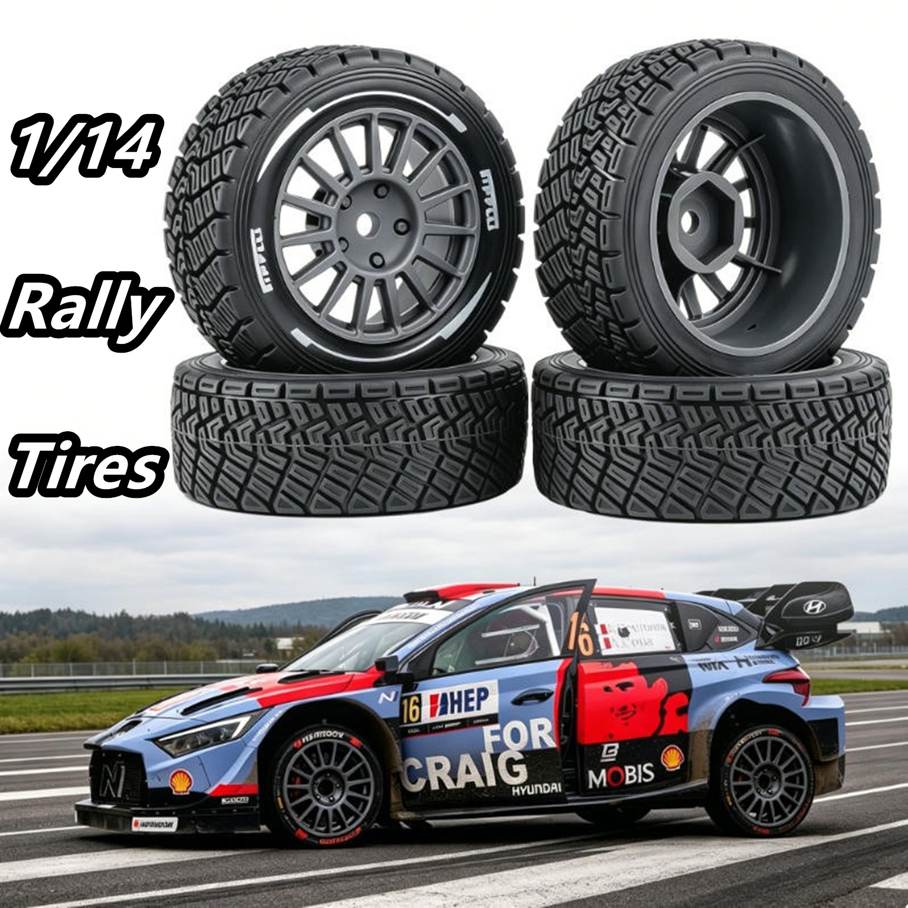 Model Kit Tamiya - 1/14 WRC Rally Tires Racing Tyre