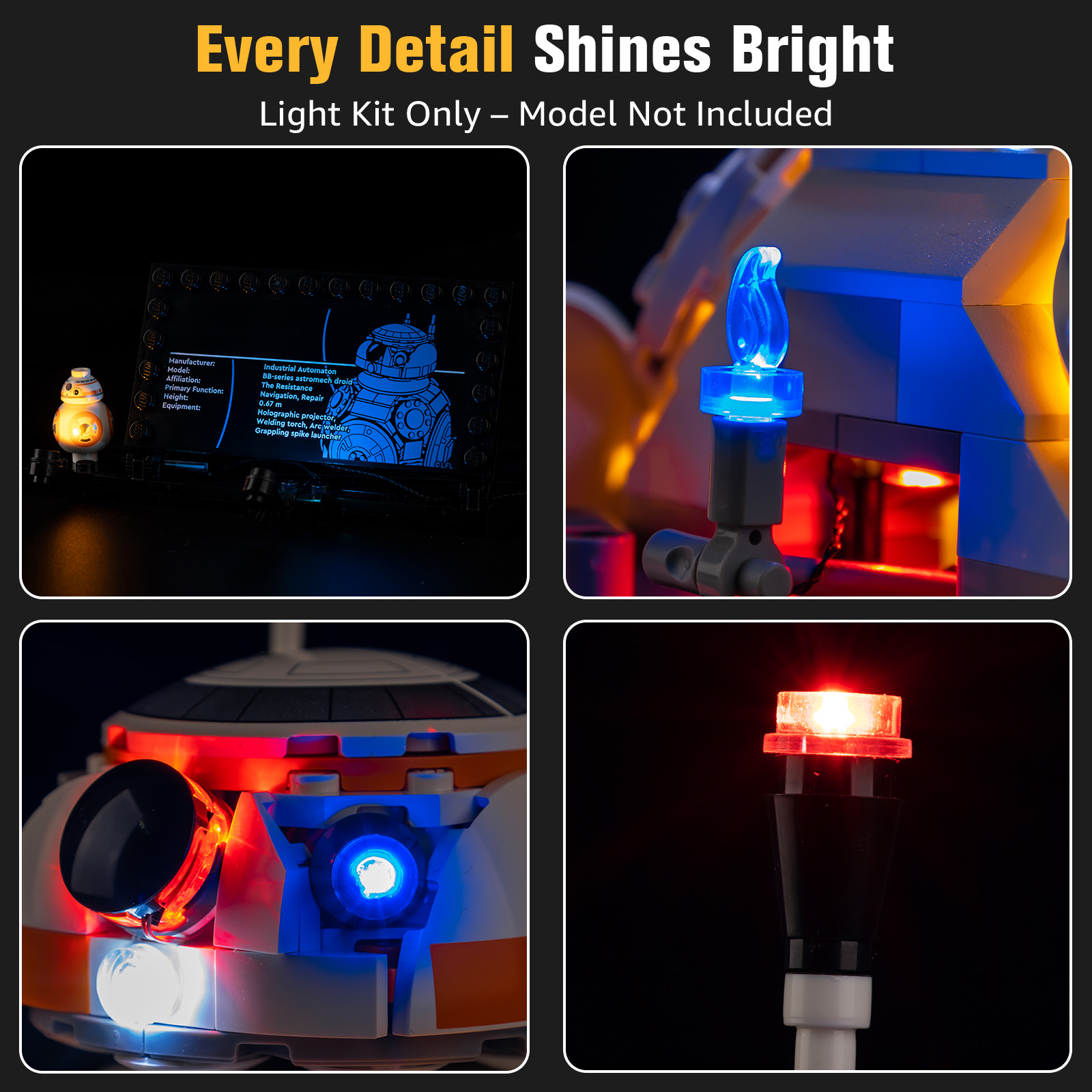 Model Kit Walmart - Led Light Kit Suitable for Bb-8