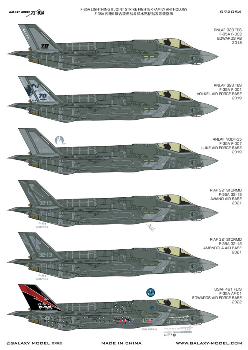 Model Kit Tamiya - Galaxy 1/72 Scale F-35A Lightning II