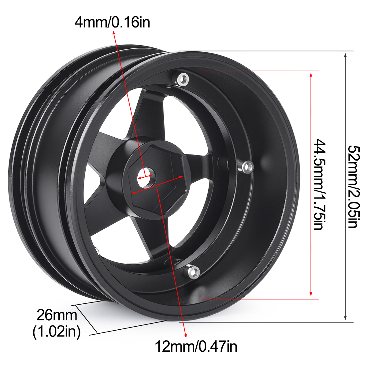 4Pcs Aluminum Wheel Hubs Rim 5 – Model Kit Tamiya recenzja i cena