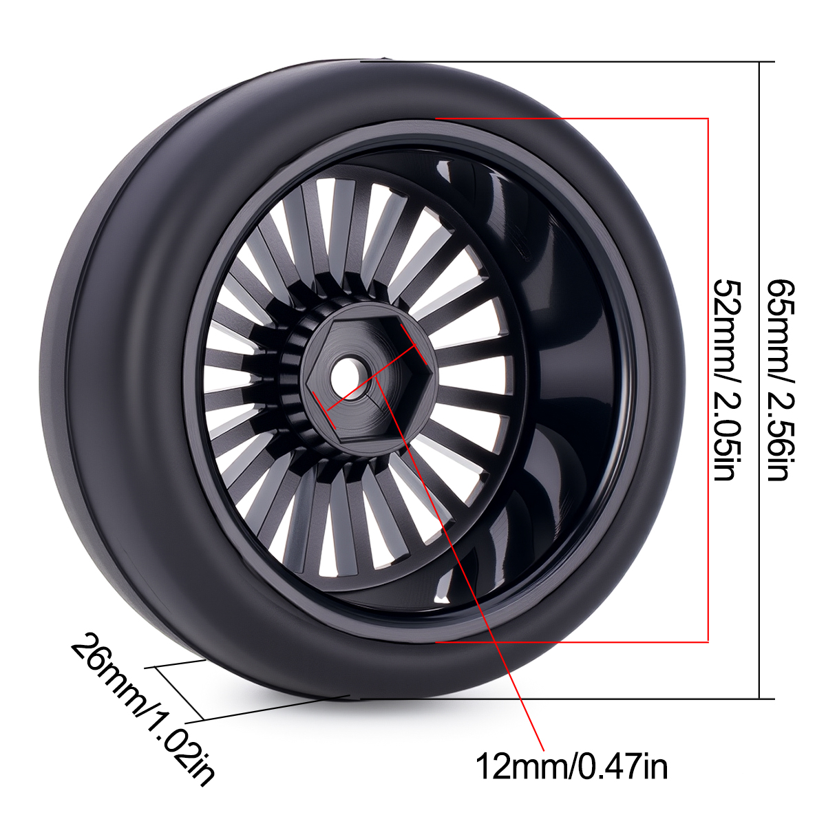 Pre-Glued RC Wheels Tires Set  – Model Kit Tamiya recenzja i cena