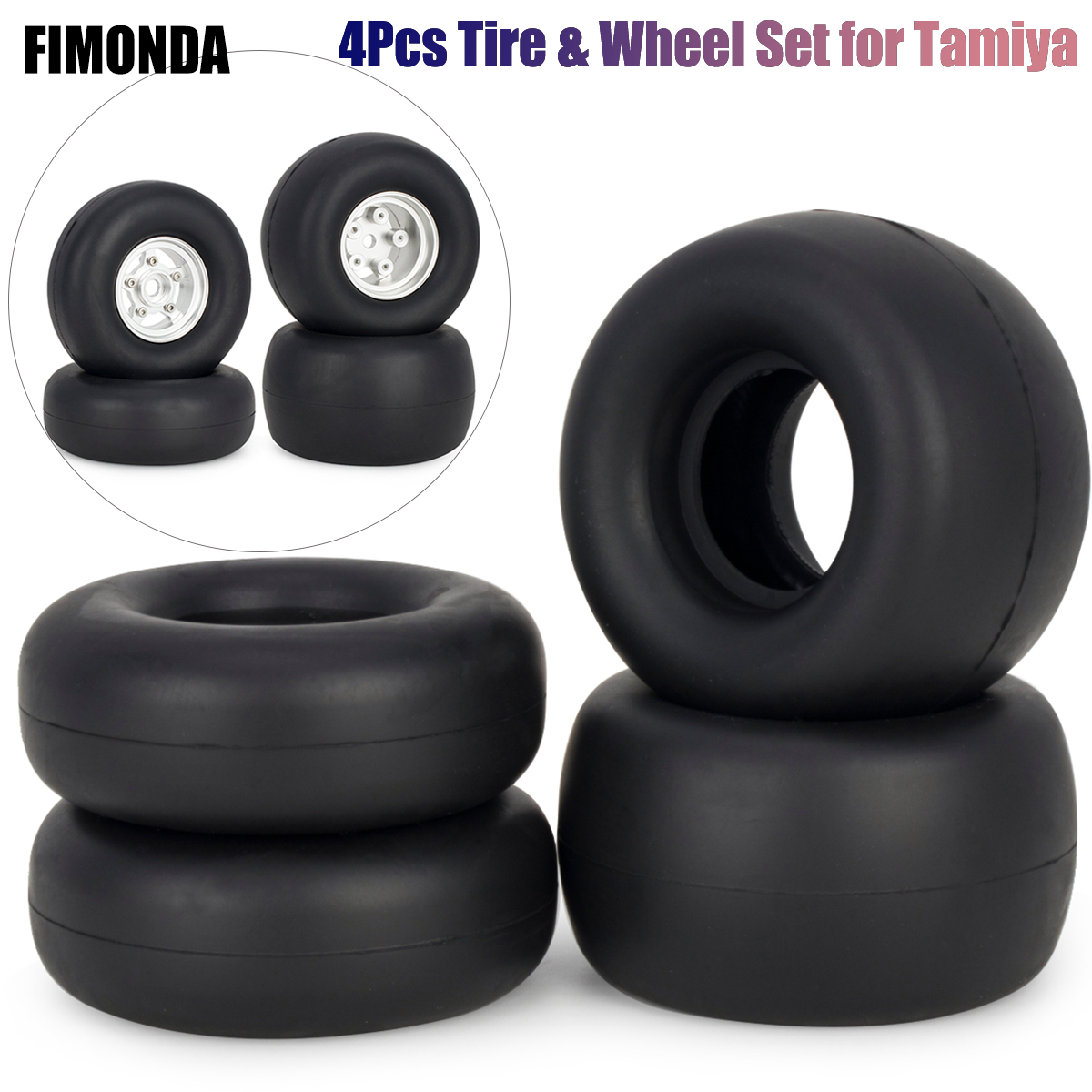 4Pcs RC Rubber Tires Wheels wi – Model Kit Tamiya recenzja i cena