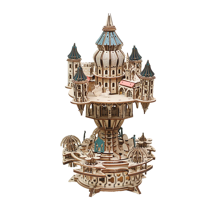 NEW DIY 3D Wooden Puzzle Castl – Model Kit Glue recenzja i cena
